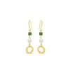 Absolute Green Bead & Pearl Drop Earrings, Gold