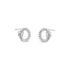 Absolute Kids CZ Butterfly Open Circle Earrings, Silver