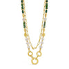 Absolute Malachite Bead & Pearl Necklace Set, Gold