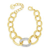 Absolute CZ Oval Link Chain Bracelet, Gold