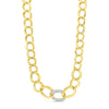 Absolute CZ Oval Link Chain Necklace, Gold