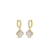 Absolute Pearl Petal Charm Hoop Earrings, Gold