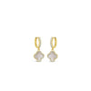 Absolute Pearl Petal Charm Hoop Earrings, Gold