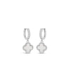 Absolute Pearl Petal Charm Hoop Earrings, Silver