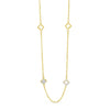 Absolute Pearl & CZ Petal Long Necklace, Gold