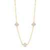 Absolute Pearl Petal & CZ Necklace, Gold