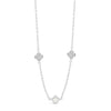 Absolute Pearl Petal & CZ Necklace, Silver