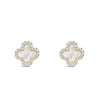 Absolute Pearl Petal Stud Earrings, Gold