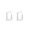 Absolute Squared Hoop Earrings, Silver