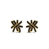 Absolute Star Bow Statement Earrings, Black & Gold