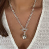 Absolute T-Bar Ball Necklace, Silver