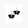 Angela D’Arcy Black Gingko Leaf Earrings, Gold