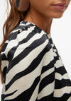 Vero Moda Ingrid Zebra Print Peplum Top, Black & White