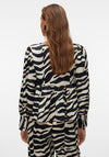 Vero Moda Ingrid Zebra Print Peplum Top, Black & White