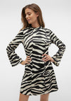 Vero Moda Ingrid Zebra Print Mini Dress, Black & White