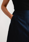 B.Young Midde Pinstripe Mini Skirt, Navy