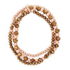 Absolute Beaded Bracelet Set of 3, Rose Gold & Brown