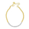 Absolute Two Tone CZ Beaded Bracelet, Gold