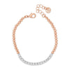 Absolute Two Tone CZ Beaded Bracelet, Rose Gold