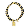 Absolute North Star Pendant Beaded Bracelets Set of 2, Gold & Black