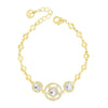 Absolute Halo CZ Bracelet, Gold