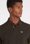 Barbour Mens Tartan Contrast Pique Polo Shirt, Forest Green