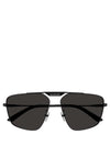 Balenciaga BB0246SA Mens Geometric Pilot Sunglasses, Grey