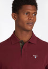 Barbour Mens Tartan Contrast Pique Polo Shirt, Ruby