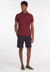 Barbour Mens Tartan Contrast Pique Polo Shirt, Ruby