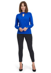 Betty Barclay Cutout Neckline Fine Knit Jumper, Adria Blue