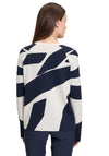 Betty Barclay Geometric Print Jumper, Navy and Cream