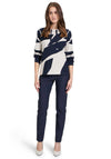 Betty Barclay Geometric Print Jumper, Navy and Cream