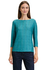 Betty Barclay Textured Fitted Top, Teal