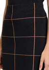 Betty Barclay Grid Print Knit Pencil Skirt, Black