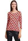 Betty Barclay Geometric Print Top, Orange Multi