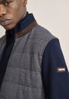 Bugatti Full Zip Contrast Fabric Jacket, Navy Multi