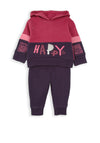 Babybol Baby Girl Happy Two Piece Set, Pink