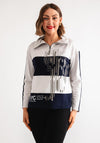 Barbara Lebek Colour Block Half Zip Sweatshirt, Light Grey