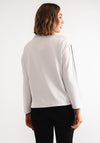 Barbara Lebek Colour Block Half Zip Sweatshirt, Light Grey