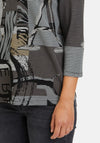 Betty Barclay Ribbed Print Top, Grey Multi