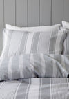 Bianca Home Brushed Ticking Stripe Duvet Cover Set, Grey