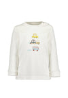 Blue Seven Baby Boy Car Long Sleeve Top, White