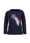 Blue Seven Baby Girl Shooting Star Long Sleeve Top, Navy