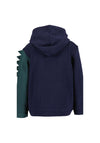 Blue Seven Mini Boy Dino Long Sleeve Hoodie, Navy