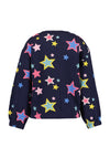 Blue Seven Girl Star Print Long Sleeve Sweater, Navy