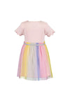 Blue Seven Baby Girl Tulle Short Sleeve Dress, Multi