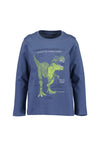 Blue Seven Boy Tyrannosaurus Rex Long Sleeve Top, Blue