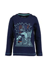 Blue Seven Boy Dino Long Sleeve Top, Navy