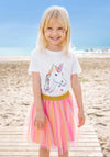 Blue Seven Mini Girl Unicorn Short Sleeve Tee, White