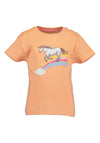 Blue Seven Mini Girl Unicorn Short Sleeve Tee, Orange